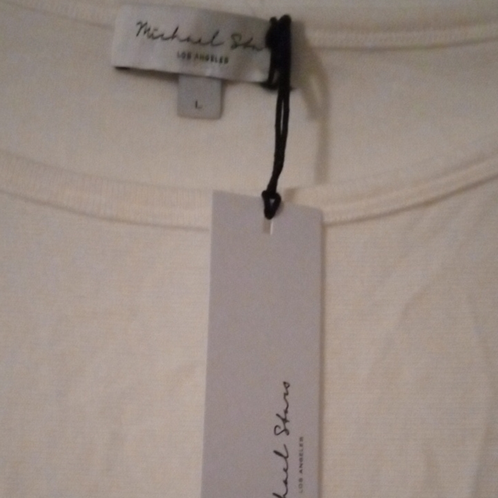 New Michael Stars Women's Cream Short Sleeve Top SizeL - Picture 2 of 4